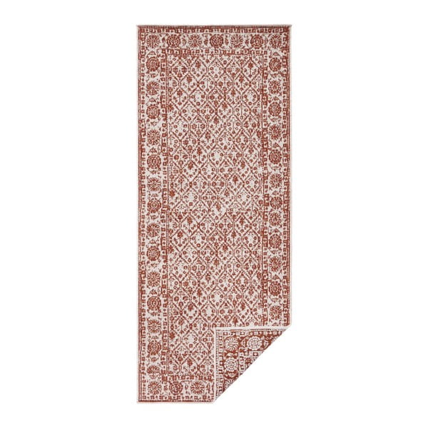 Raudonas raštuotas dvipusis lauko kilimas bougari Curacao, 80 x 150 cm-image-1