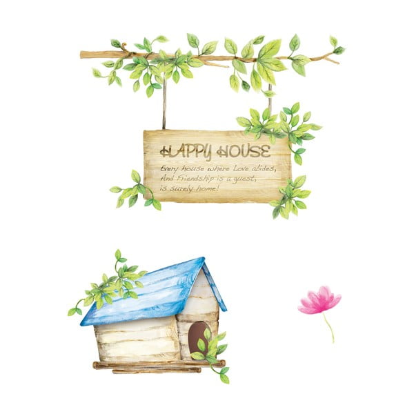 Sienų lipdukų rinkinys Ambiance Happy House, 42x30 cm-image-2