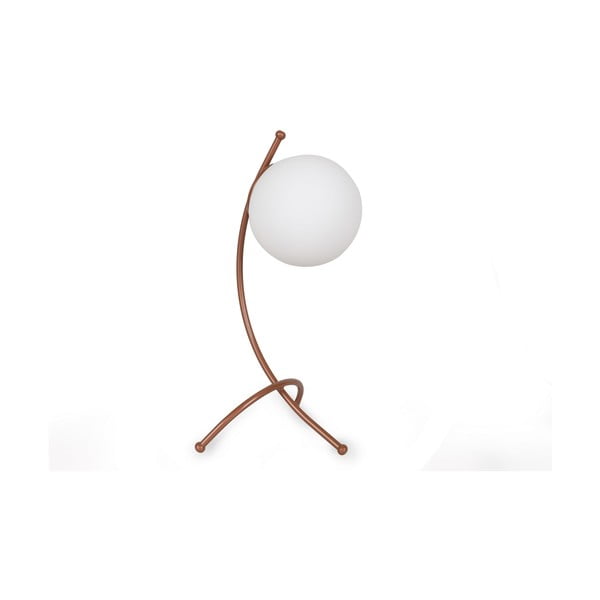 Stalinis šviestuvas baltos spalvos/bronzinės spalvos (aukštis 43 cm) su stiklo gaubtu Yay – Opviq lights