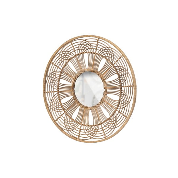 Sieninis veidrodis su bambukiniu rėmu ø 76 cm Obi – WOOOD-image-3