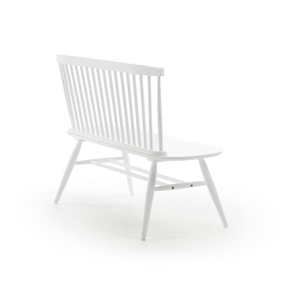 Baltos spalvos kaučiukmedžio suoliukas Kave Home Slover, 120 x 53 cm-image-3