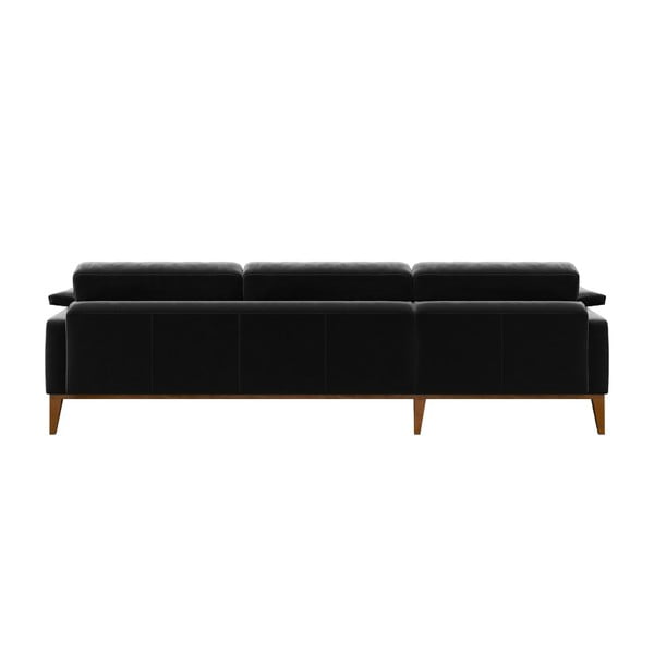 Tamsiai pilka aksominė kampinė sofa MESONICA Musso, kairysis kampas-image-3