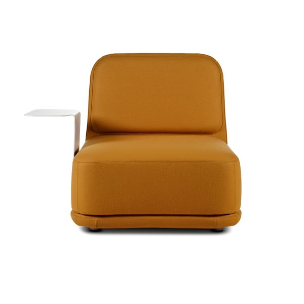 Oranžinis fotelis su baltu metaliniu staliuku Softline Standby Medium + Side Table