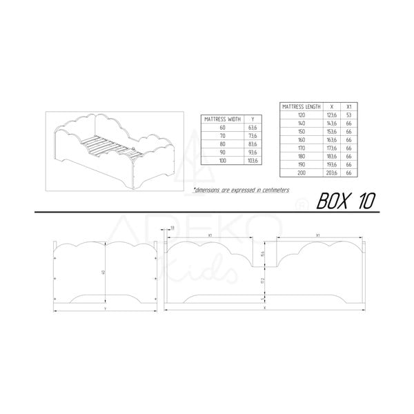 Vaikiška lova iš pušies medienos Adeko BOX 10, 70 x 160 cm-image-3