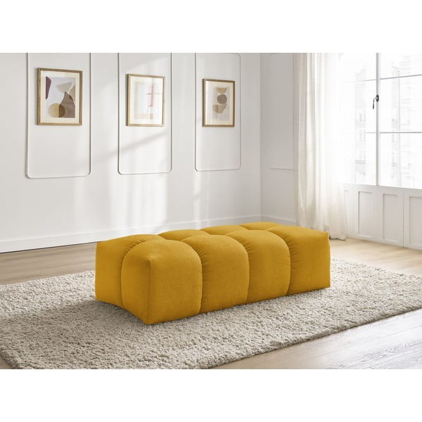 Garstyčių spalvos iš šenilinio audinio taburetė Everest – Bobochic Paris-image-1