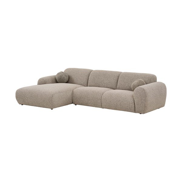 Pilkai smėlinės spalvos kampinė sofa (su kairiuoju kampu/su gultu) Clyde – House Nordic-image-2