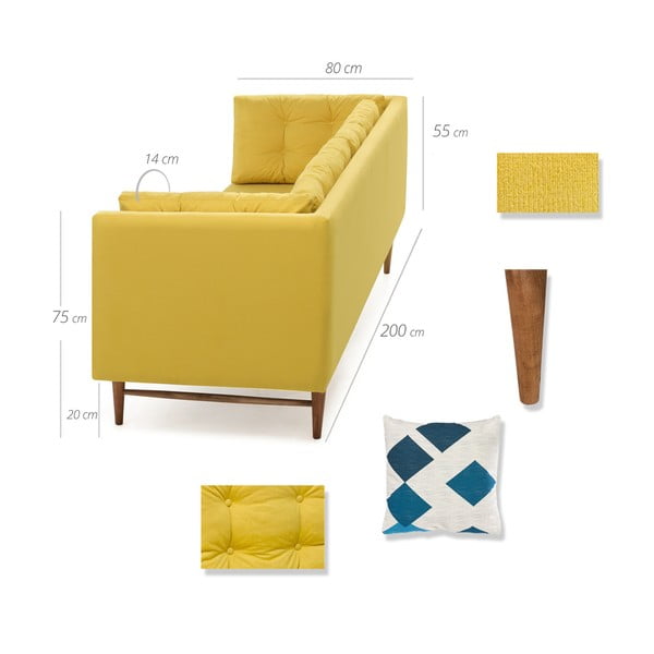 Geltona sofa Balcab Home Eva-image-2