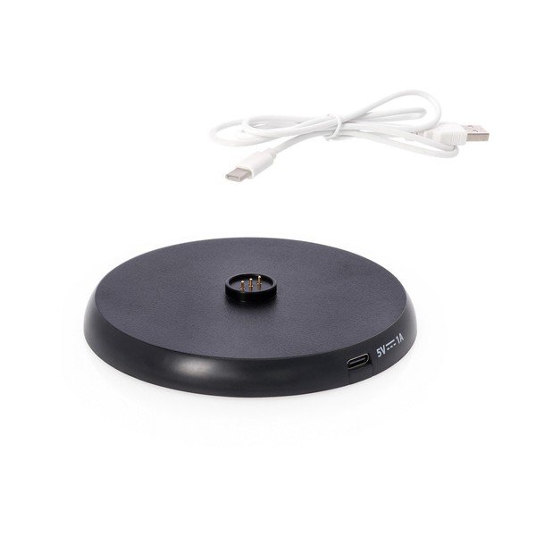 Mėlynos spalvos iš metalo stalinis šviestuvas LED su pritemdymo funkcija/su belaidžiu įkrovikliu (aukštis 33 cm) su plastikiniu gaubtu Esprit – Bizzotto-image-3