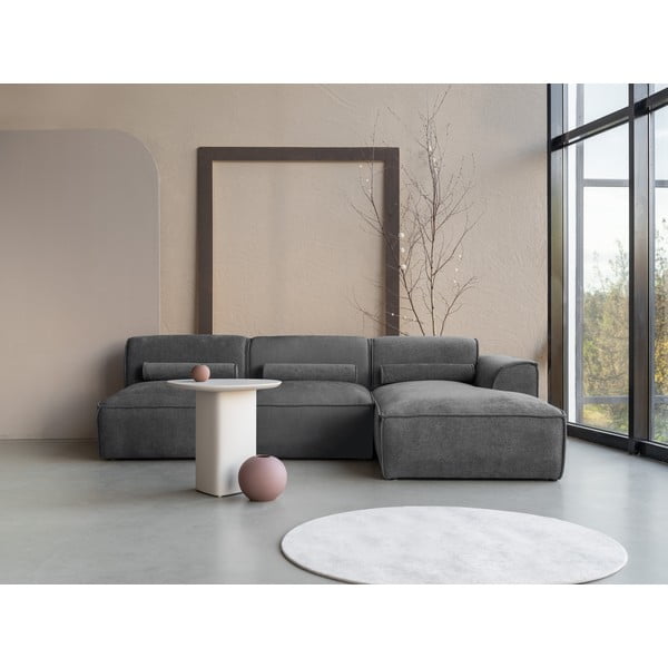 Kampinė sofa pilkos spalvos (su dešiniuoju kampu) Flex Felix – Miuform-image-1