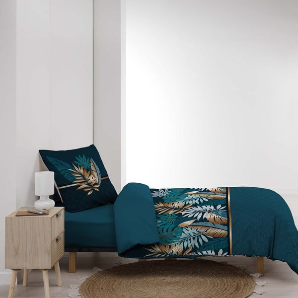 Iš medvilnės viengulė patalynė smaragdinės spalvos 140x200 cm Alianor – douceur d'intérieur-image-4