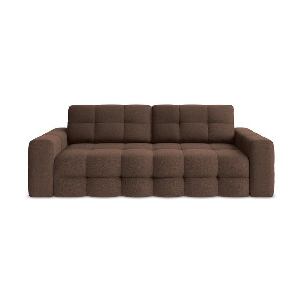 Rudos spalvos iš boucle sulankstoma sofa 255 cm Milu – Makamii
