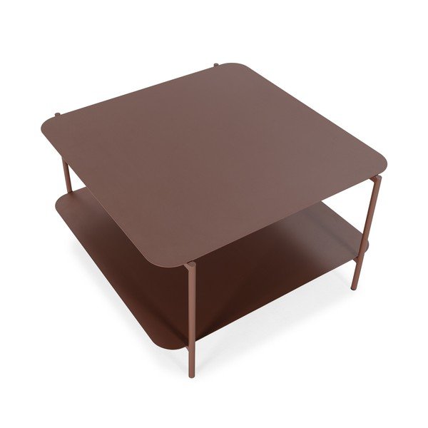 Terakotos spalvos iš metalo kavos staliukas 70x73 cm Beatrix – MOME-image-3