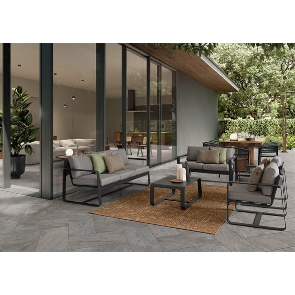 Pilkos spalvos iš aliuminio sodo sofa Merrigan   – Bizzotto-image-1