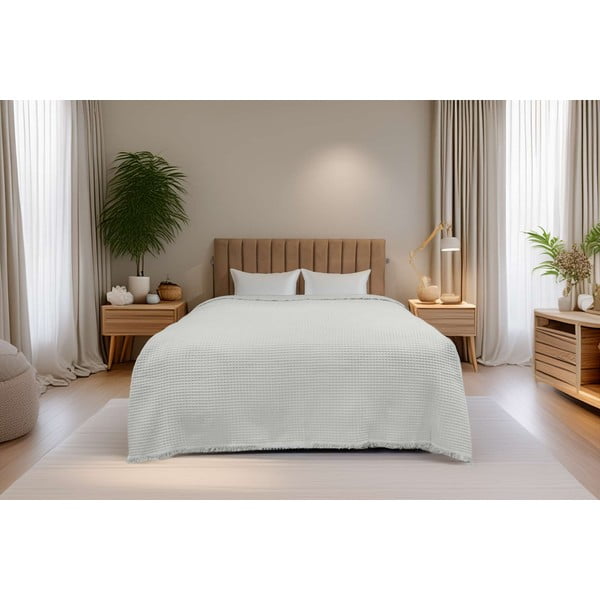 Mėtų spalvos iš medvilnės lovatiesė 140x200 cm Waffle – Mijolnir-image-1