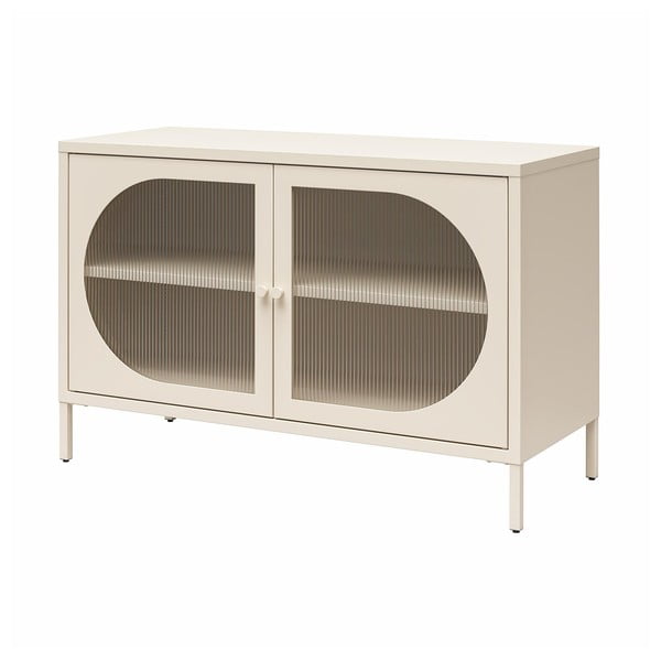 Iš metalo vitrina kreminės spalvos 100x64x40 cm Luna – Støraa-image-2