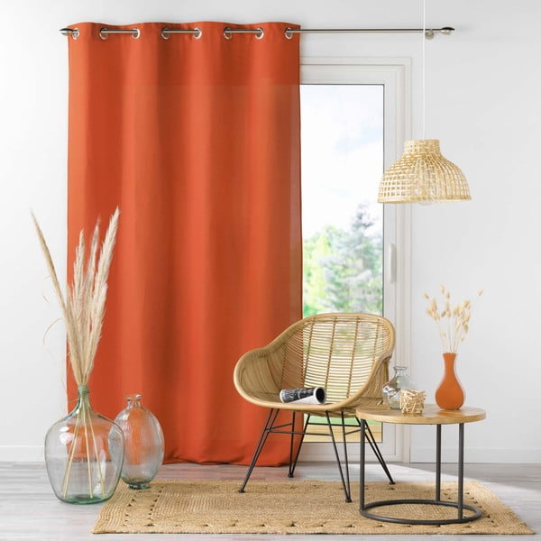 Užuolaida iš mikropluošto oranžinės spalvos 140x280 cm Absolu – douceur d'intérieur-image-2