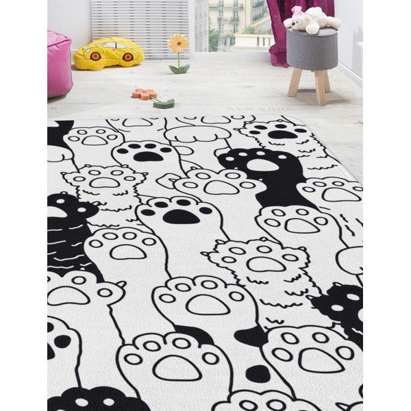 Vaikiškas kilimas juodos ir baltos spalvos 100x140 cm Happy Paws – Oyo Concept-image-2