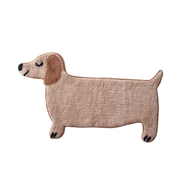 Smėlio spalvos iš tekstilės vonios kilimėlis 47x80 cm Sausage Dog – Sass & Belle