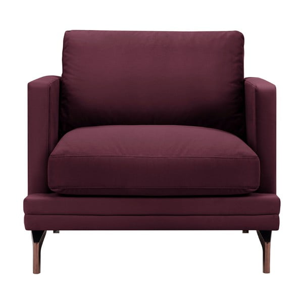 Bordo raudonos spalvos fotelis su aukso spalvos atramomis kojoms "Windsor & Co Sofos Jupiter
