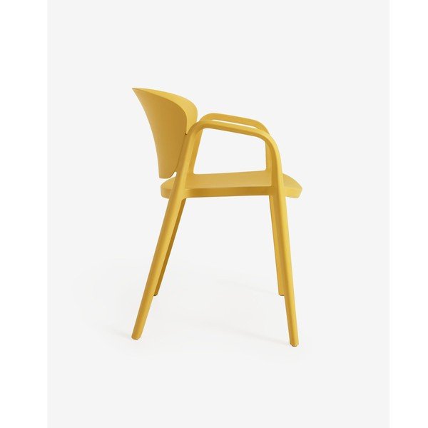 Geltonos spalvos plastikinė sodo kėdė Ania – Kave Home-image-3