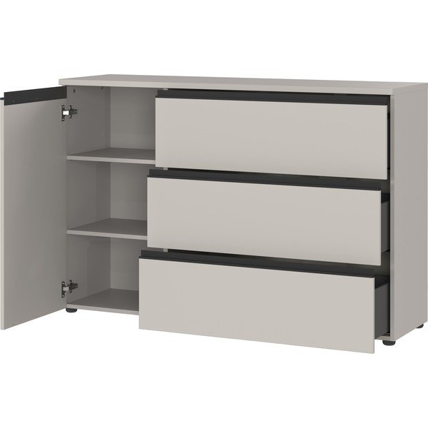 Žema šoninė spintelė pilkos spalvos 135x91 cm Bastia – Germania-image-2