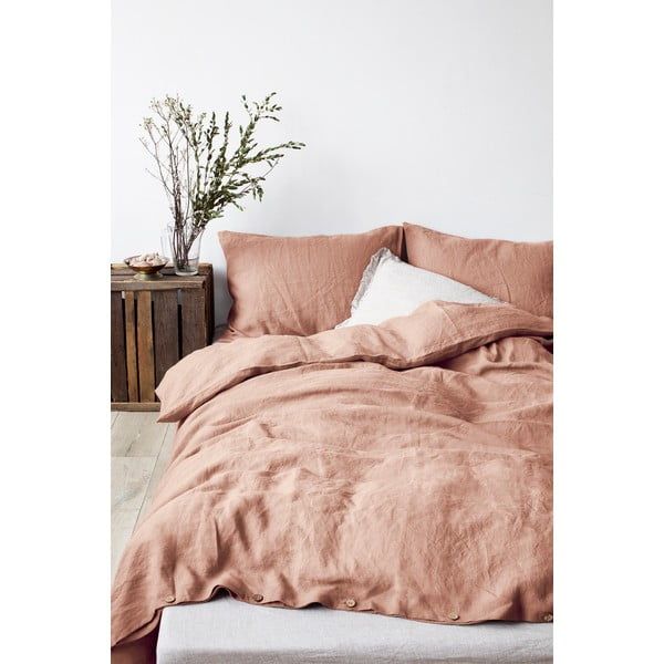 Terakotos rudos spalvos lininis užvalkalas Linen Tales, 70 x 90 cm-image-1