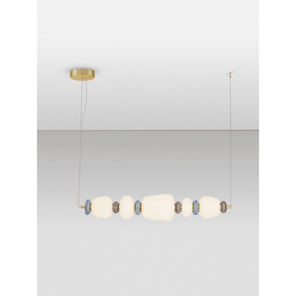 Baltos spalvos/auksinės spalvos iš metalo kabantis šviestuvas LED su pritemdymo funkcija su porcelianiniu gaubtu/su stiklo gaubtu Palo – Nova Luce-image-4