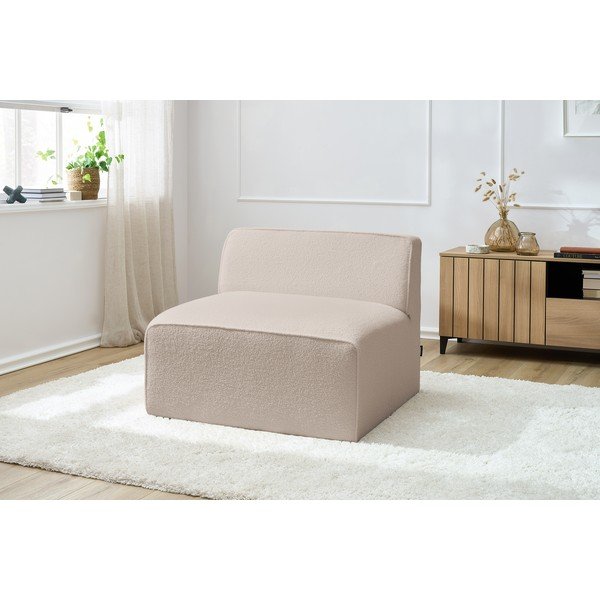Smėlio spalvos iš boucle modulinė sofos dalis (modulinė) Megeve – Bobochic Paris-image-1