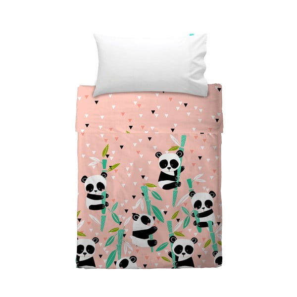 Plonas užvalkalas ant lovos ir pagalvės užvalkalas "Moshi Moshi Panda Garden", 100 x 130 cm