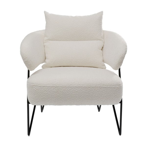 Krėslas baltos spalvos iš boucle Peppo – Kare Design