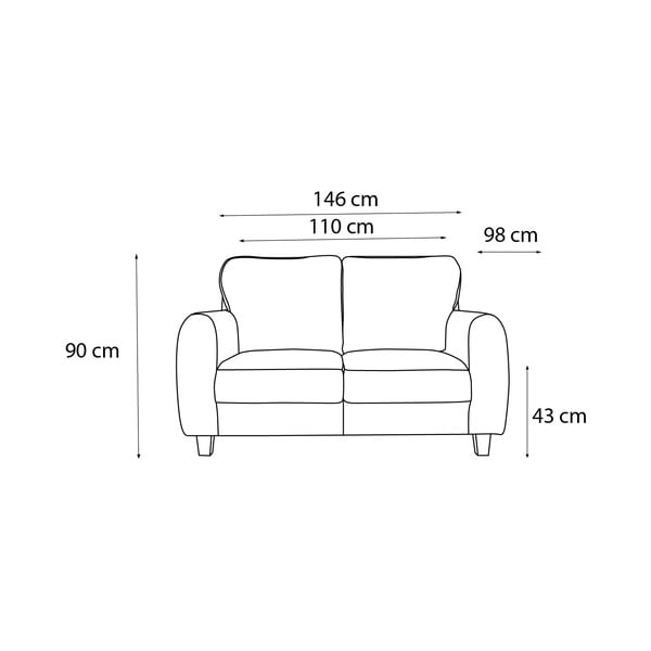 Ruda dvivietė sofa "Bobochic Paris Felicita-image-4