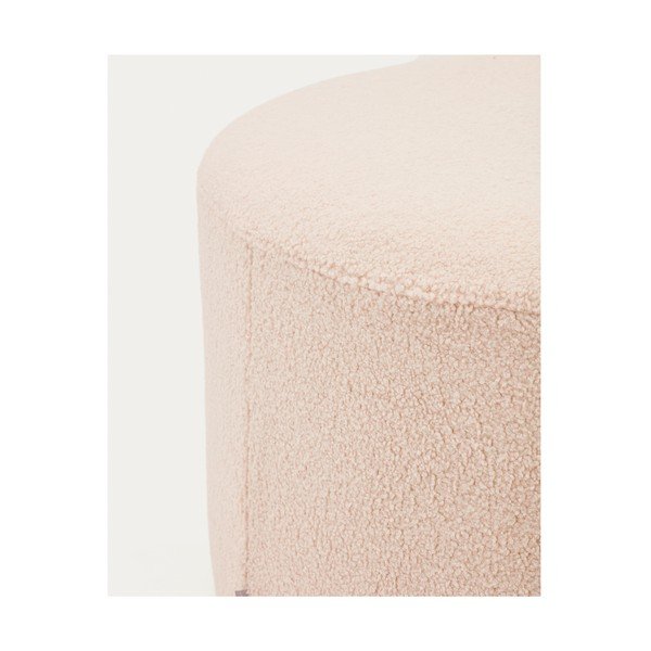 Šviesiai rožinės spalvos iš boucle pufas Kaeli – Kave Home-image-2