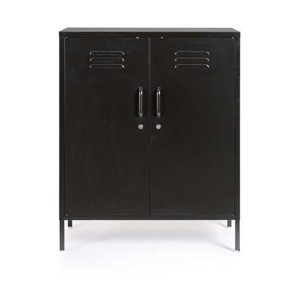 Juodos spalvos iš metalo su užraktu spintelė 80x101,5x40 cm Cambridge – Yes Everyday