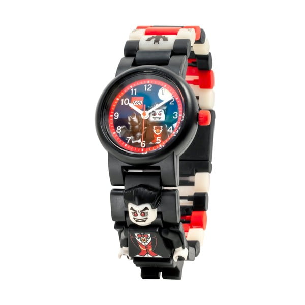 Juodas rankinis laikrodis su sulankstomu dirželiu ir minifigūrėle LEGO® Vampire