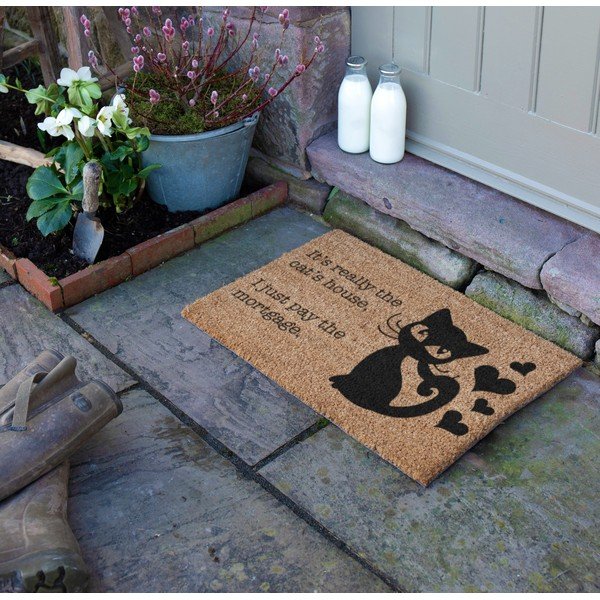 Iš kokoso pluošto grindų kilimėlis 40x60 cm It's Really the Cats House – Artsy Doormats-image-1