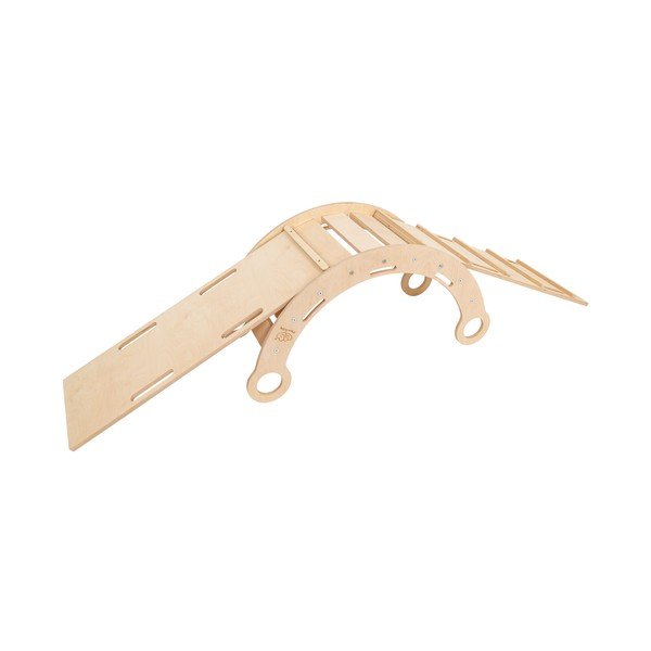 Natūralios spalvos iš pušies masyvo supamoji lenta 39x75x38 cm Montessori – Meowbaby-image-1