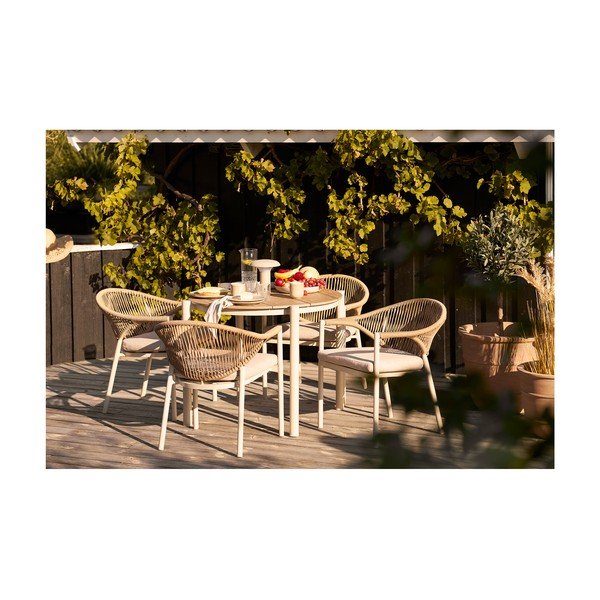 Iš metalo apvalios formos sodo valgomojo stalas ø 90 cm Abela – House Nordic-image-4