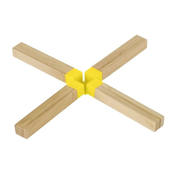 Geltonos spalvos bambuko puodų kilimėlis Wenko Cross