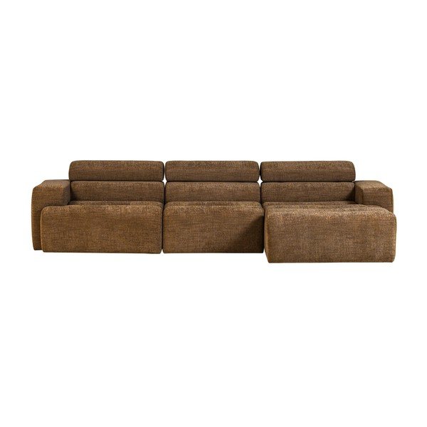 Konjako rudos spalvos reguliuojama kampinė sofa (su dešiniuoju kampu/su gultu) Novi – WOOOD-image-1