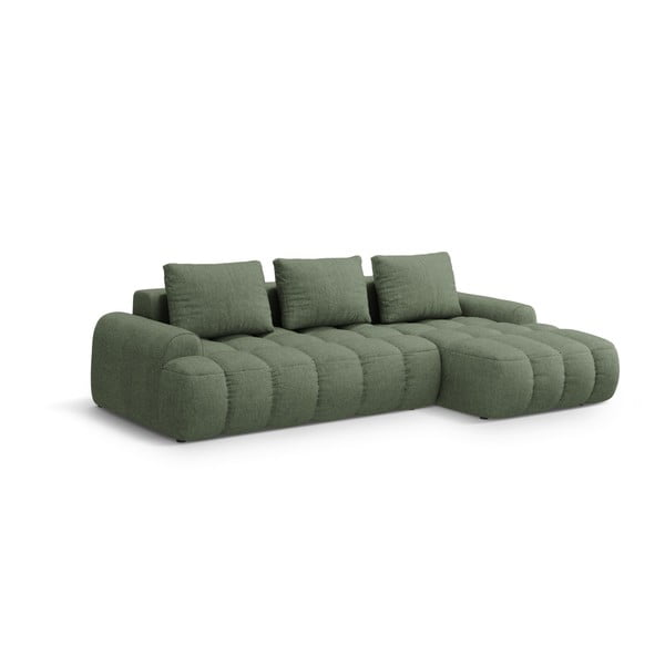 Žalios spalvos sulankstoma/su sandėliavimo vieta kampinė sofa (su dešiniuoju kampu/su gultu) Linz – Cosmopolitan Design-image-2