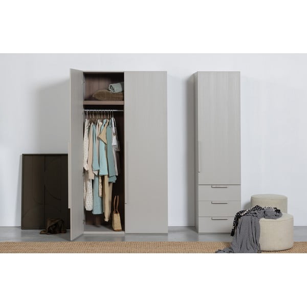 Modulinė spinta pilkos spalvos 110x210 cm Rens – WOOOD-image-4