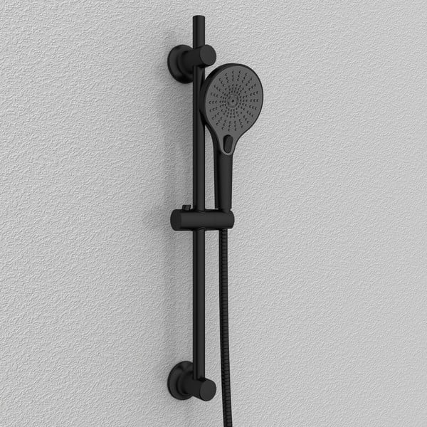 Juodos spalvos nerūdijančio plieno savaime užsidaranti dušo kabina 70 cm - Wenko-image-1