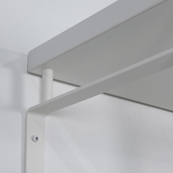 Baltos spalvos iš metalo sieninė lentyna su lentyna 70 cm Rex – Spinder Design-image-1