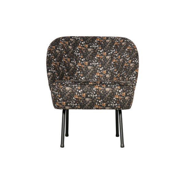 Juodas gėlėtas fotelis BePureHome Vogue-image-2