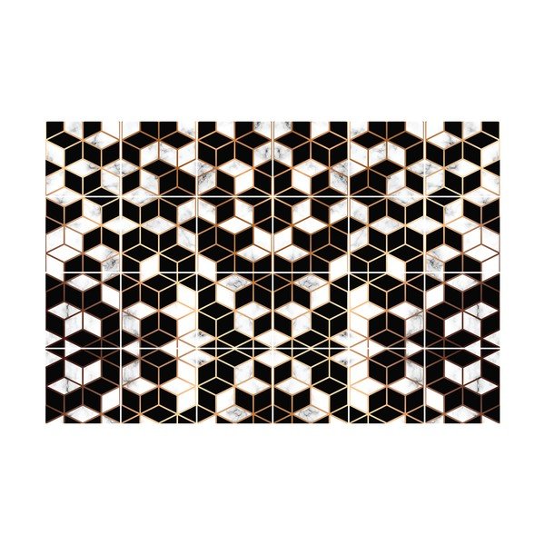 24 sieninių lipdukų rinkinys Ambiance Black and Gold Marble, 10 x 10 cm-image-2