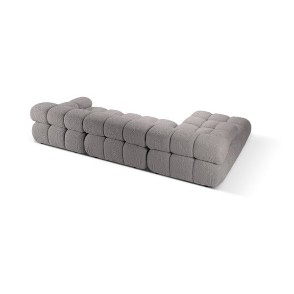 Iš boucle modulinė kampinė sofa šviesiai pilkos spalvos (su kairiuoju kampu) Bellis – Micadoni Home-image-4