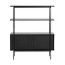 Knygų spinta  juodos spalvos iš uosio su stumdomomis durimis 94x114 cm Angus – Actona