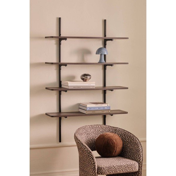 Rudos spalvos iš metalo kelių aukštų sieninė lentyna 100 cm Gilda – Ellos Home-image-2