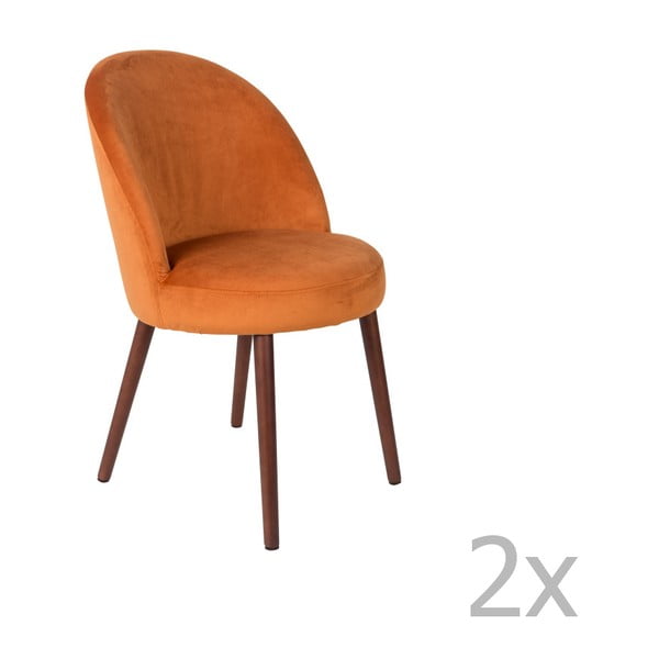 2 oranžinių "Dutchbone Barbara" kėdžių rinkinys