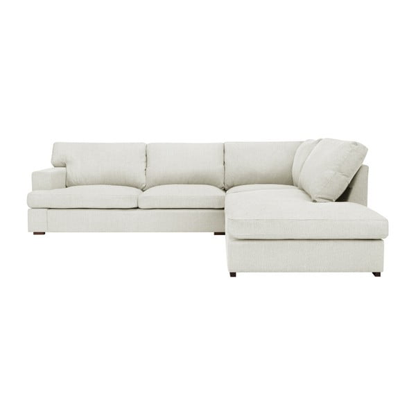 Kreminės ir baltos spalvos sofos "Windsor & Co Sofas Daphne" kampinė sofa, dešinysis kampas
